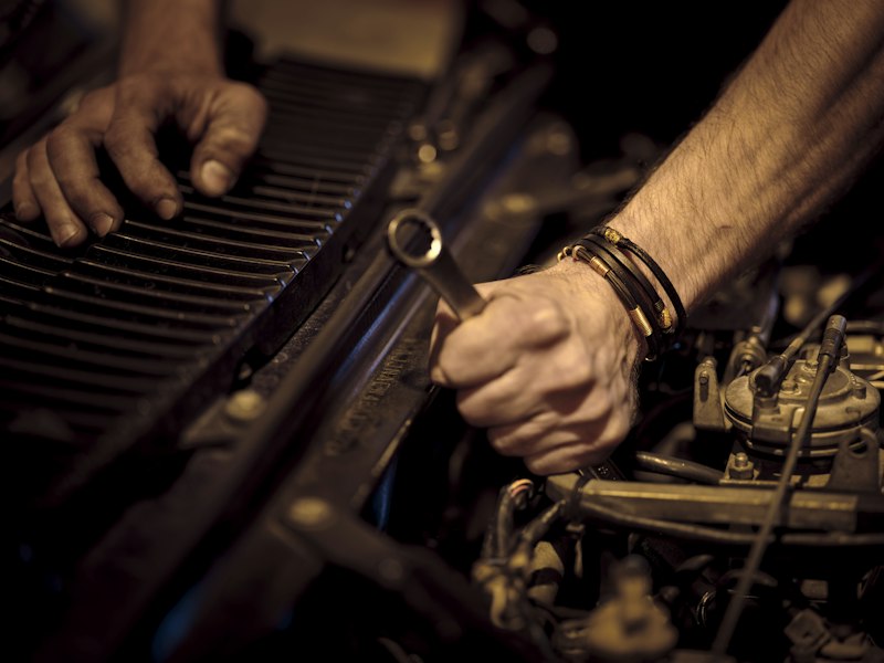 Automotive tires and service bay